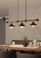 EGLO Oldbury Hanglamp - 3-Lichts - E27 zwart/bruin - FSC Hout