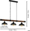 EGLO Oldbury Hanglamp - 3-Lichts - E27 zwart/bruin - FSC Hout