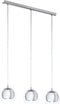 EGLO Rocamar - Hanglamp - E27 - 3 Lichts - Lengte 78 cm - glas - Grijs/Zilver