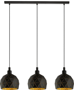 EGLO Roccaforte Hanglamp - E14 - 75 cm - Zwart/Goud