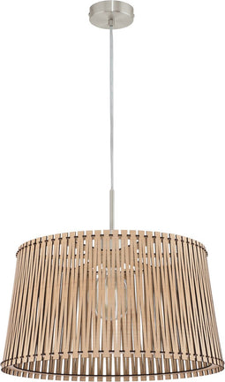 EGLO Sendero - Hanglamp - 1 Lichts - Ø450mm. - Nikkel-Mat - Ahorn
