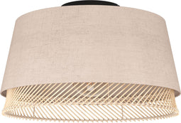 EGLO Tabley Plafondlamp - E27 - Ø 38 cm - Natuur/Bruin/Zwart - Textiel