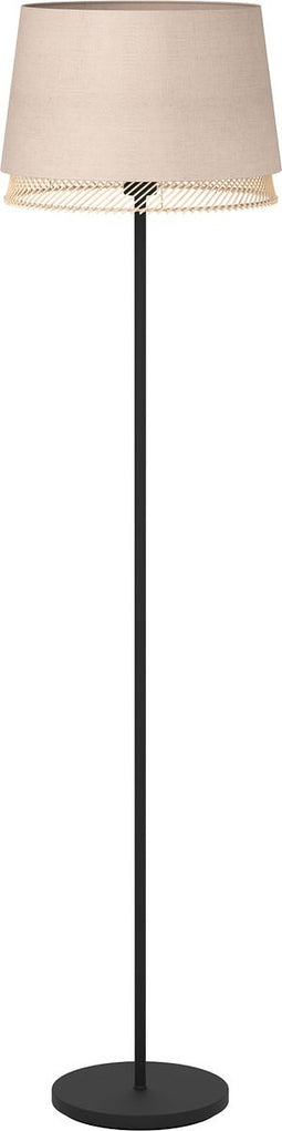 EGLO Tabley Vloerlamp - E27 - 153 cm - Natuur|Bruin|Zwart - Textiel