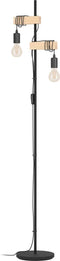 EGLO Townshend Vloerlamp - E27 - 2 Lichts - Zwart/Bruin - FSC Hout