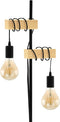 EGLO Townshend Vloerlamp - E27 - 2 Lichts - Zwart/Bruin - FSC Hout