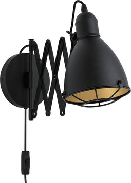 EGLO Treburley Wandlamp - E27 - 65 cm - Zwart/Goud