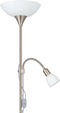 EGLO Up 2 Vloerlamp - E27/E14 - 176,5 cm - RVS/Wit