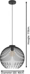 EGLO Venezuela Hanglamp - E27 - Ø 40 cm - Zwart