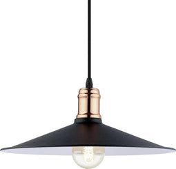 EGLO Vintage Bridport - Hanglamp - 1 Lichts - Ø360 mm. - Zwart - Koper