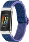 imoshion Elastisch nylon bandje - Geschikt voor Fitbit Charge 5, Charge 6 - Donkerblauw - One Size