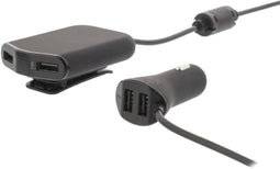 Sweex CH-018BL - Autolader - 4-poorts 1.8m kabel 2.4A - Zwart