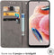 imoshion Hoesje Geschikt voor Xiaomi Redmi Note 12 (4G) Hoesje Met Pasjeshouder - imoshion Mandala Bookcase - Grijs
