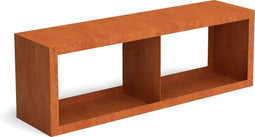 Egura cortenstaal houtopslag onderverdeling 2 vakken 1500x385x500 mm