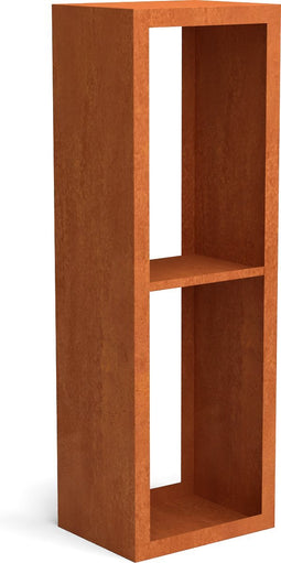 Egura cortenstaal houtopslag onderverdeling 2 vakken 500x385x1500 mm