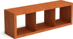 Egura cortenstaal houtopslag onderverdeling 3 vakken 1500x385x500 mm