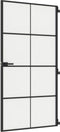 vidaXL - Binnendeur - smal - 102,5x201,5 - cm - gehard - glas - en - aluminium - zwart