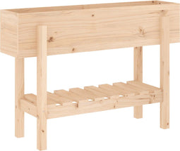 vidaXL - Plantenbak - verhoogd - 101x30x69 - cm - massief - grenenhout