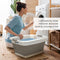 BADIONA Set van 2 Opvouwbare Wasmanden 36L - Ruimtebesparend - Grijs/Wit (2 stuks)