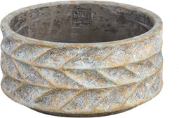 PTMD Roah Blue Cement Bowl Carved Round M