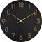 Tyme Wandklok - Analoog - Fluisterstil - 20cm - Zwart Hout