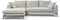 Tower living nottingham 2,5-ar + chaise l - copenhagen 900 light ivory