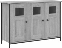 vidaXL - Dressoir - 100x35x70 - cm - bewerkt - hout - grijs - sonoma