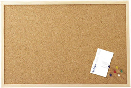 Prikbord, 60 x 80 cm, kurk, houten frame