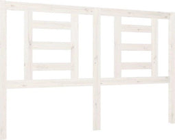 vidaXL - Hoofdbord - 146x4x100 cm - massief grenenhout - wit