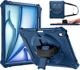 ZtotopCases iPad Air 12,9 inch - Schokbestendige full body beschermhoes - 360° draaibare polsband - Blauw
