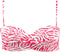 Barts Galia Bandeau - Bandeau bikini top - Voorgevormde cups met afneembare schouderbandjes - Roze zebraprint