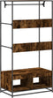 vidaXL - Kledingkast - 90x50x180 - cm - bewerkt - hout - gerookt - eikenkleurig