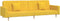 vidaXL - Slaapbank - 2-zits - met - 2 - kussens - stof - geel