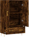 vidaXL - Hoge - kast - 69,5x31x115 - cm - bewerkt - hout - gerookt - eikenkleurig
