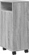 vidaXL - Badkamerkast - smal - met - wielen - bewerkt - hout - grijs - sonoma - eiken