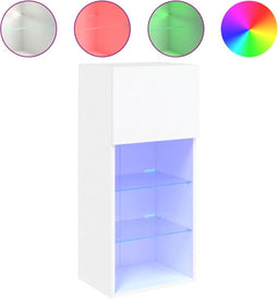 vidaXL - Tv-meubel - met - LED-verlichting - 40,5x30x90 - cm - wit