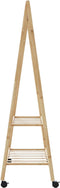vidaXL - Kledingrek - met - schappen - en - wielen - 96x45,5x155,5 - cm - bamboe