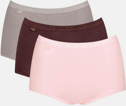 sloggi Basic+ Maxi C3P - Dames Onderbroek - 3-pack - Zachtroze Bruin Taupe (3 stuks)