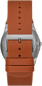 Skagen Melbye Titanium - Horloge - 40 mm - Grijze titanium kast - Blauwe wijzerplaat - Bruine leren band