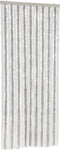 vidaXL - Vliegengordijn - 56x200 - cm - chenille - lichtgrijs - en - wit