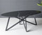 D - Livingfurn - Eetkamertafel DT- Marble Oval Web Black 210cm - Marmer / Gecoat Staal