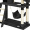 tectake® Kattenkrabpaal 141 cm - Krabpaal - Hangmat Grot Speeltouw Trap - Zwart