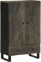 vidaXL - Hoge - kast - 60x33x100 - cm - massief - mangohout - zwart