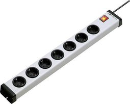 Ehmann 0201x01074301 Stekkerdoos met schakelaar 7-voudig Grijs, Zwart Randaarde stekker 1 stuk(s)