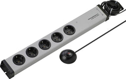 Ehmann 0206c00052381 Overspanningsveilige stekkerdoos 5-voudig Grijs Randaarde stekker 1 stuk(s)