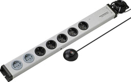 Ehmann 0206c00072381 Overspanningsveilige stekkerdoos 7-voudig Zilver Randaarde stekker 1 stuk(s)
