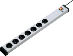 Ehmann 0207x00072301 Overspanningsveilige stekkerdoos 7-voudig Grijs Randaarde stekker 1 stuk(s)