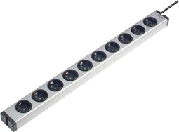 Ehmann 0600x00102031 Stekkerdoos 10-voudig Aluminium Randaarde stekker 1 stuk(s)