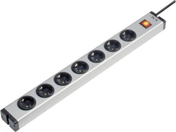 Ehmann 0601x00072031 Stekkerdoos met schakelaar 7-voudig Aluminium Randaarde stekker 1 stuk(s)