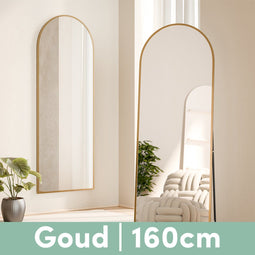 Nolt Passpiegel - Staande Spiegel - HD Spiegeloppervlak - Goud - 160 x 60 cm