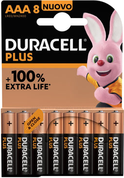 Duracell Plus 100 AAA - Alkaline Batterijen - Zwart
